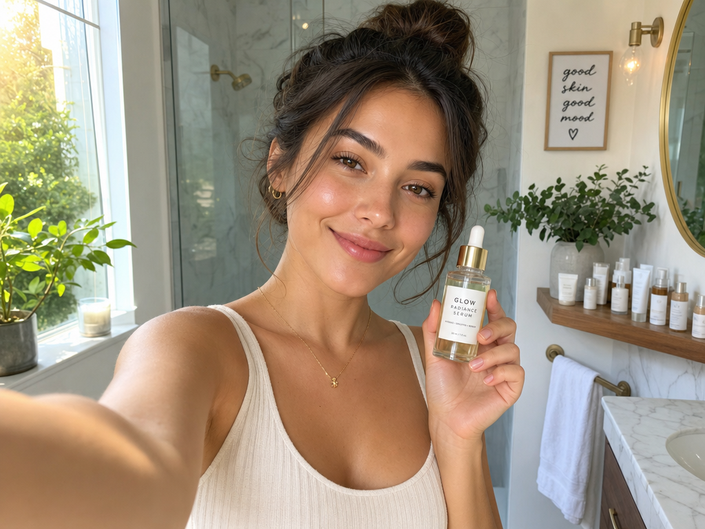 Glow Up: Morning Selfie in Skincare Paradise